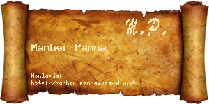 Manher Panna névjegykártya